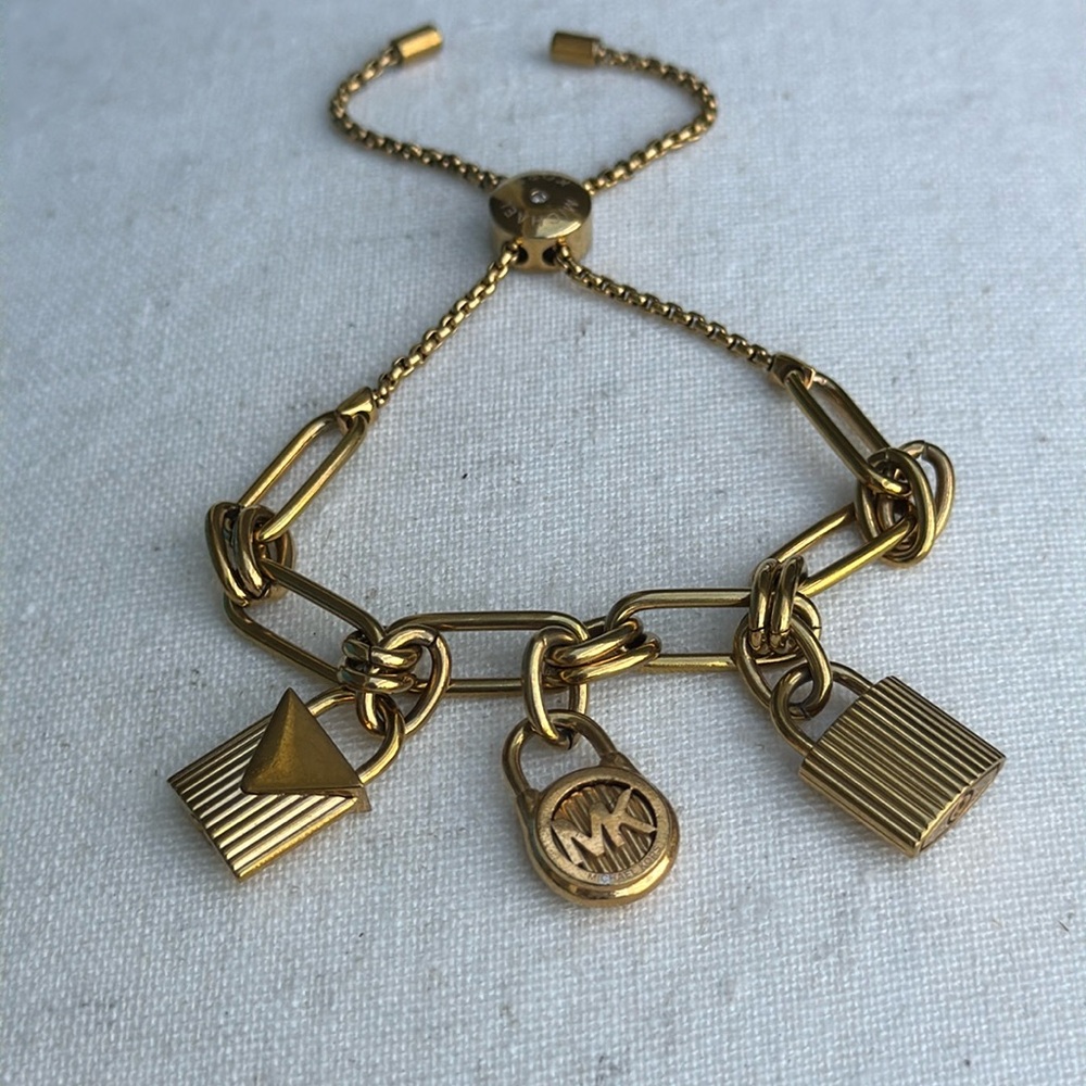 Michael Kors adjustable lock charm pull bracelet